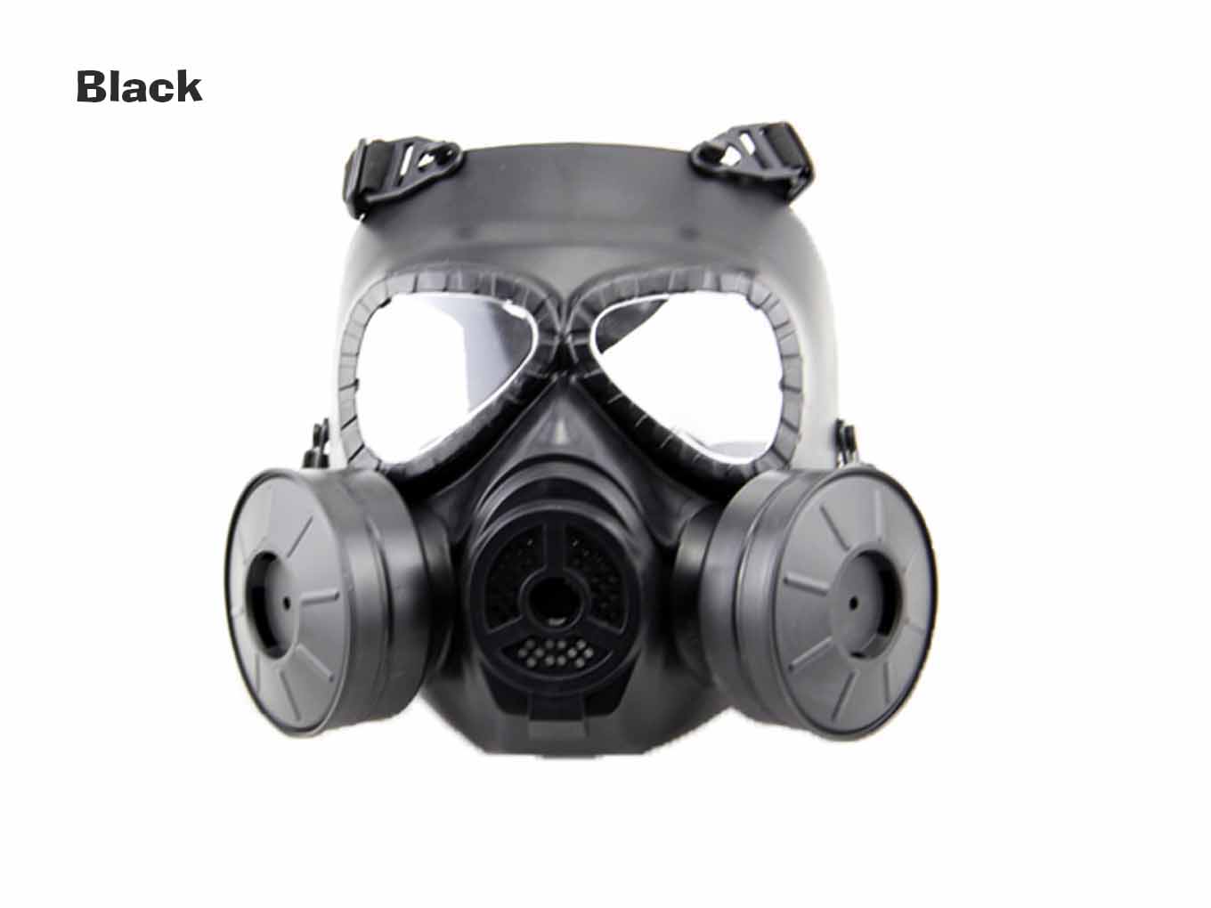 AOLS Gas Mask Two-pot With Adjustable Strap for Wargame&Airsoft