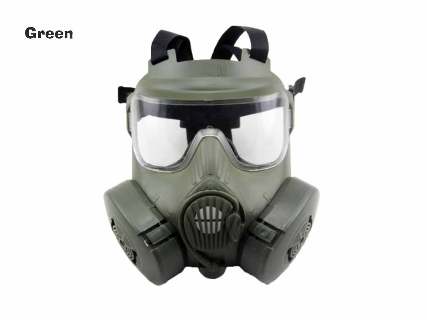 AOLS Gas Mask M50 with 2 Breathable Fans for Painball & Airsoft