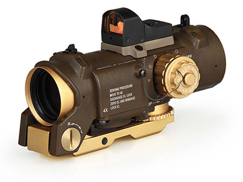 Canis Latrans 4X fixed optic scope w/mini red dot sight