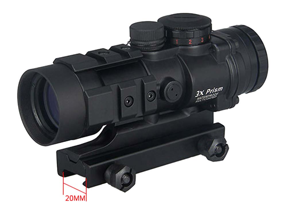 Canis Latrans AR-332 3x Prism Red Dot Sight Scope