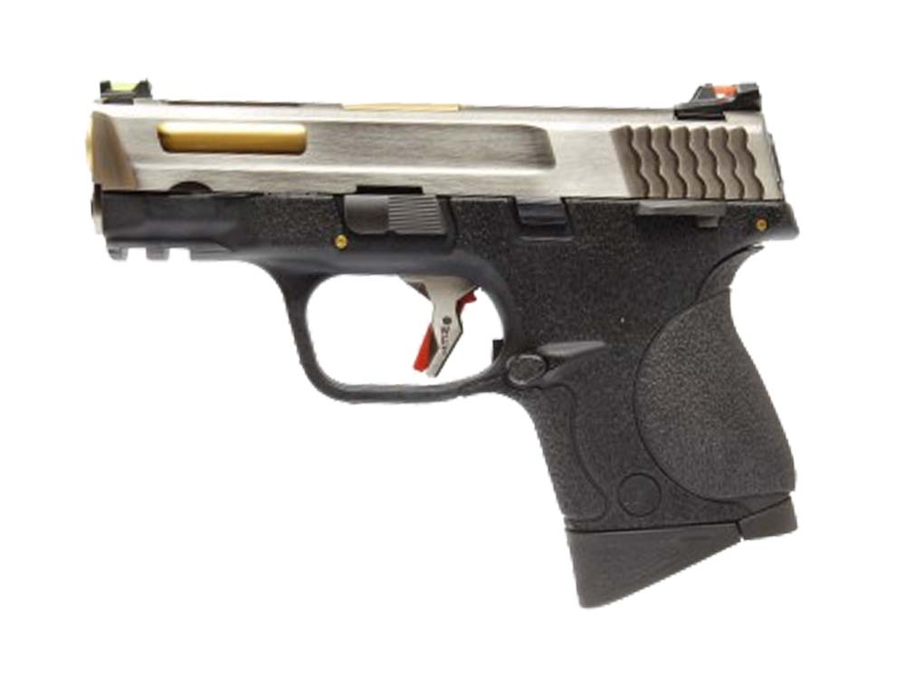WE BB FORCE T5 B style pistol SV Slide/GD Barrel/BK Frame