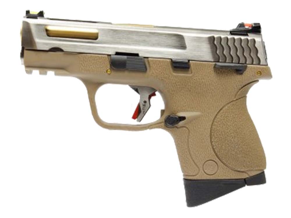 WE BB FORCE T7 B style pistol SV Slide/GD Barrel/TAN Frame