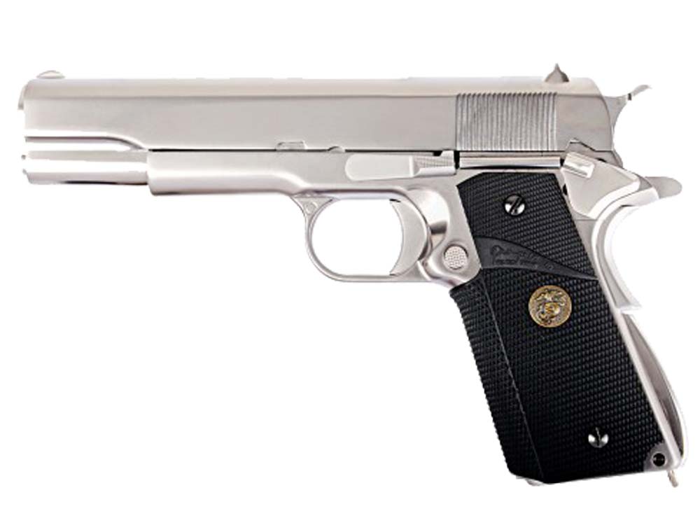 WELL Metal Frame M1911 GBB Hand Gun Sliver Slide Pistol