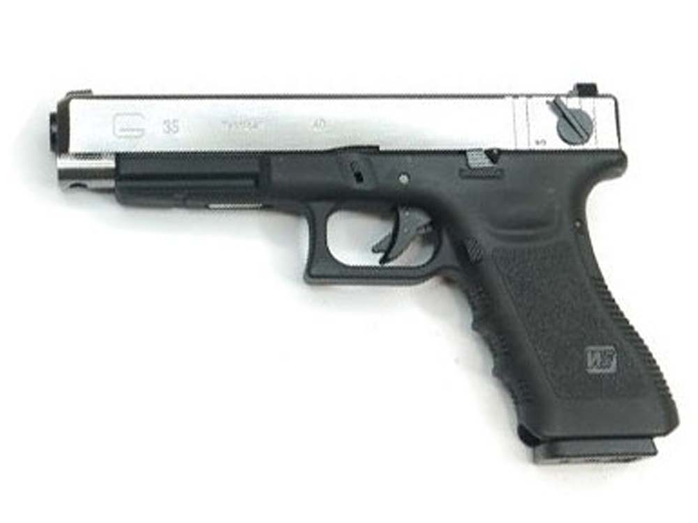 WE Metal Slide G35 GBB Pistol Full Auto Version Silver