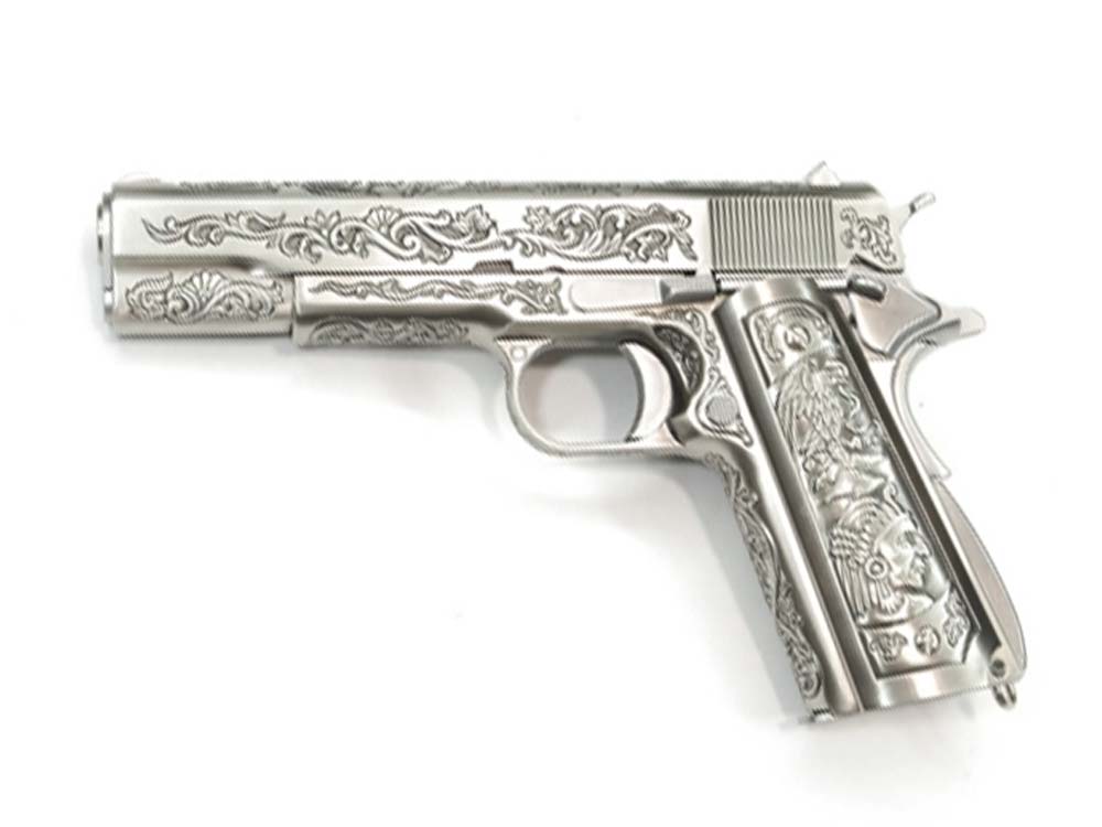 WE 1911 Classic Floral Pattern Full Metal GBB Pistol - Chrome