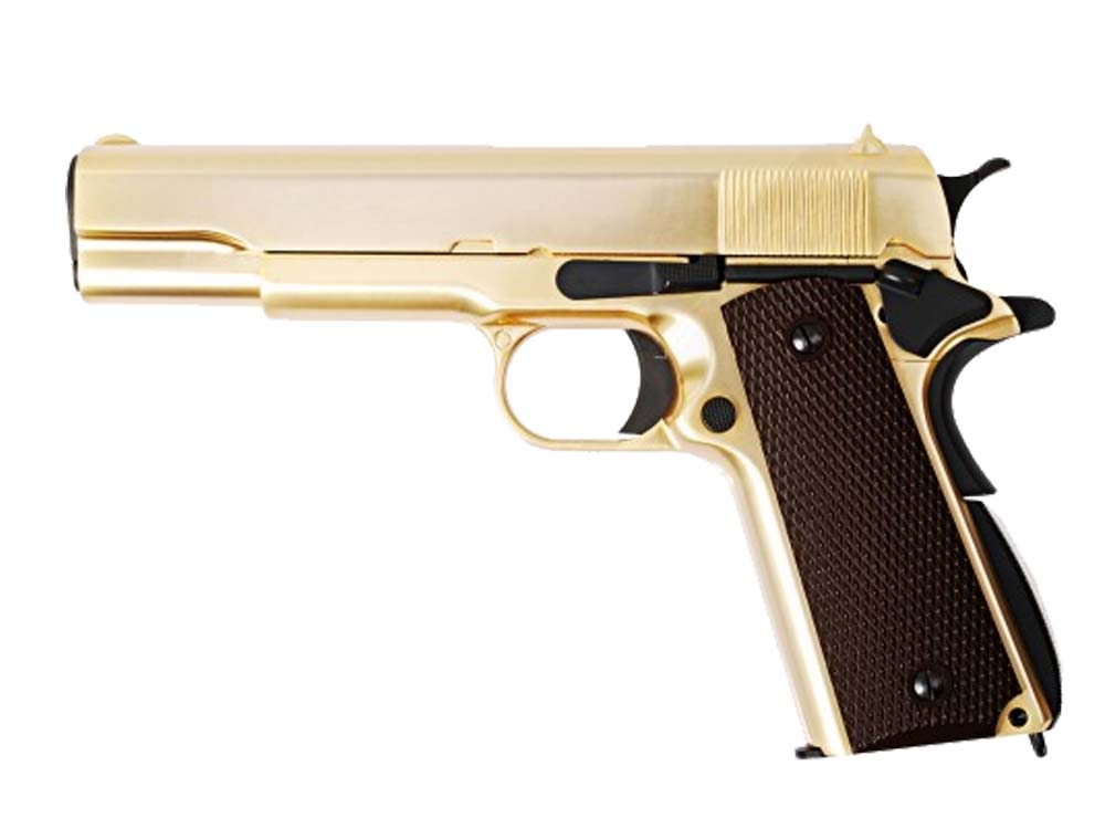 WE COLT M1911A1 Gold Full Metal GBB Pistol