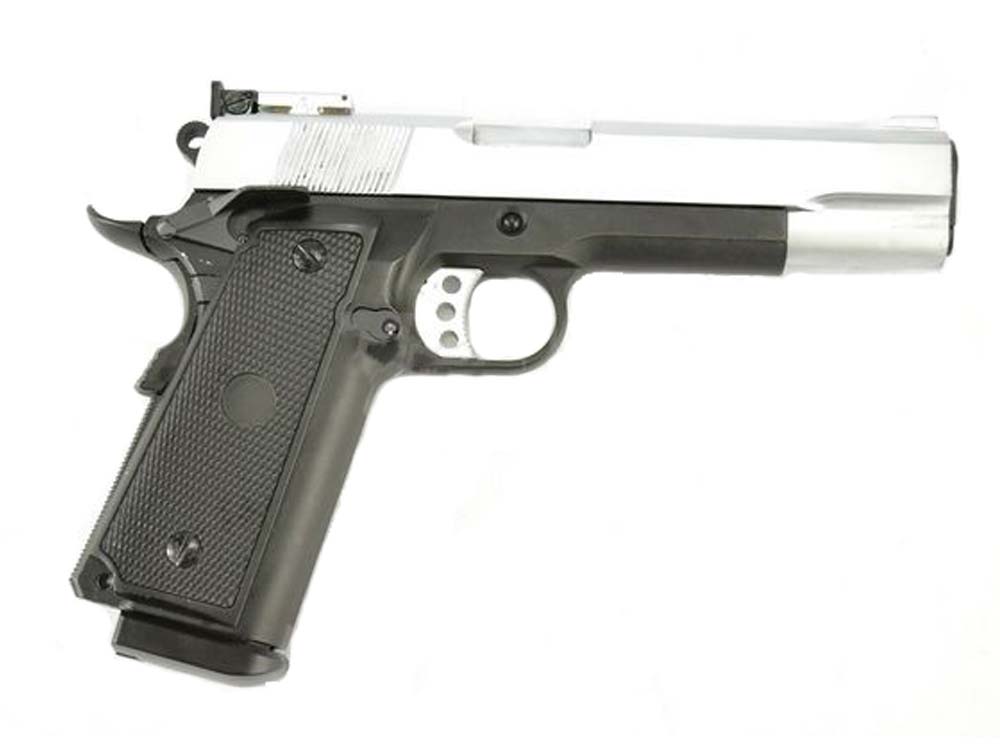 WELL Metal Frame M1911 GBB HandGun Pistol Sliver Slide