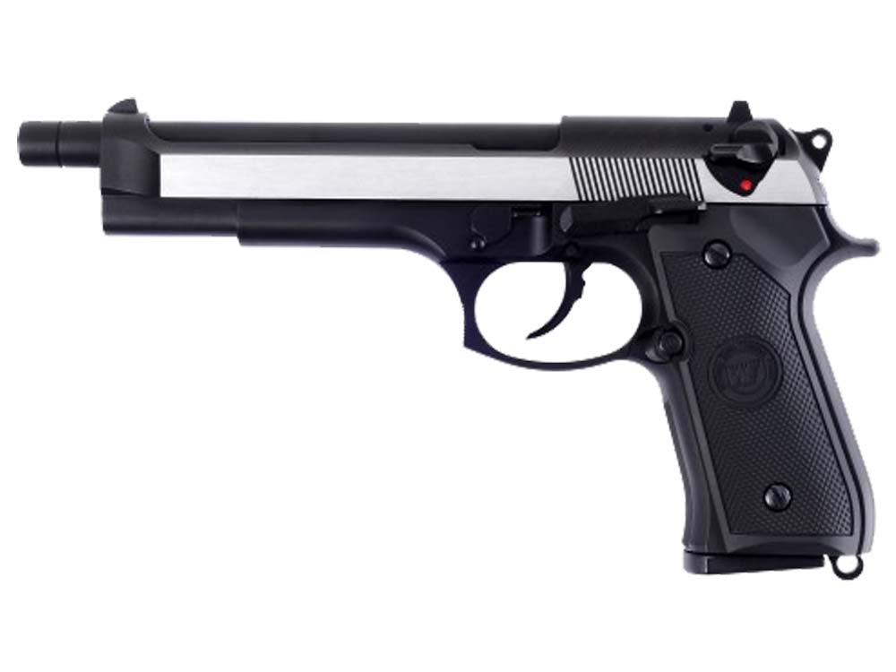 WE Metal M92F GBB Pistol w/Long barrel 2-tone slide w/ BK Grip