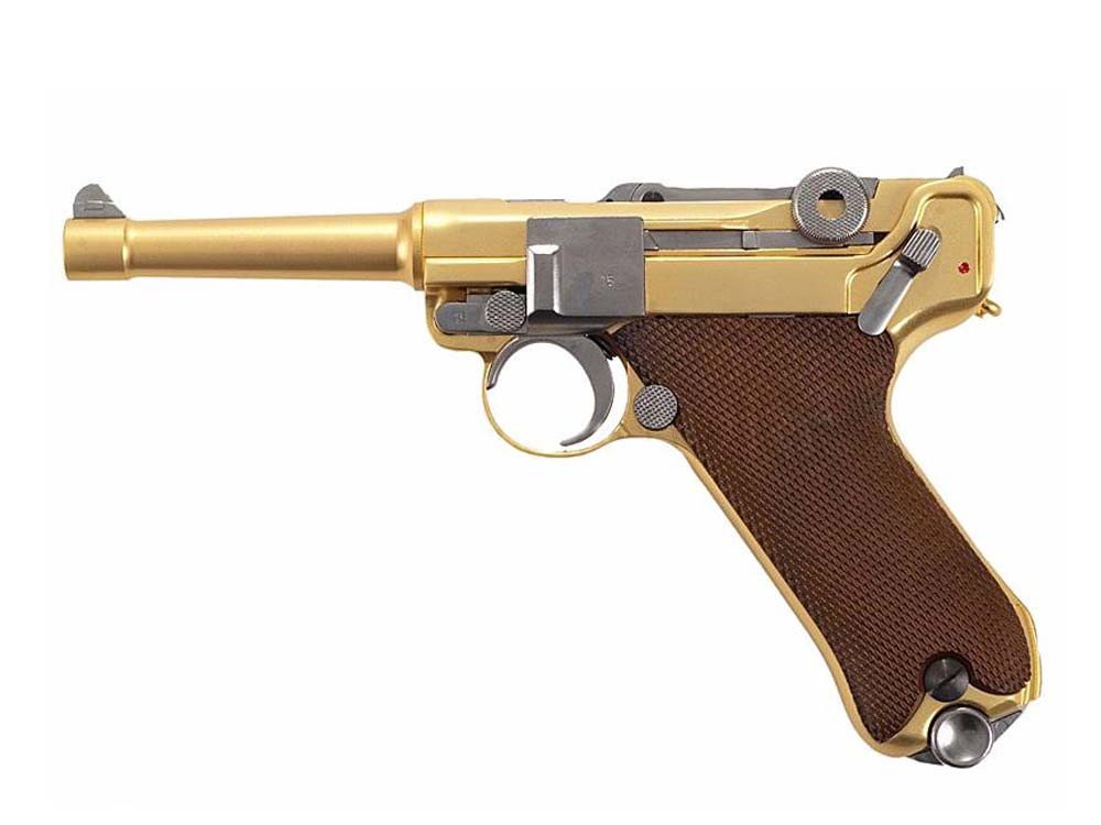 WE Luger P08 4" Golden SILVER Full Metal GBB Pistol