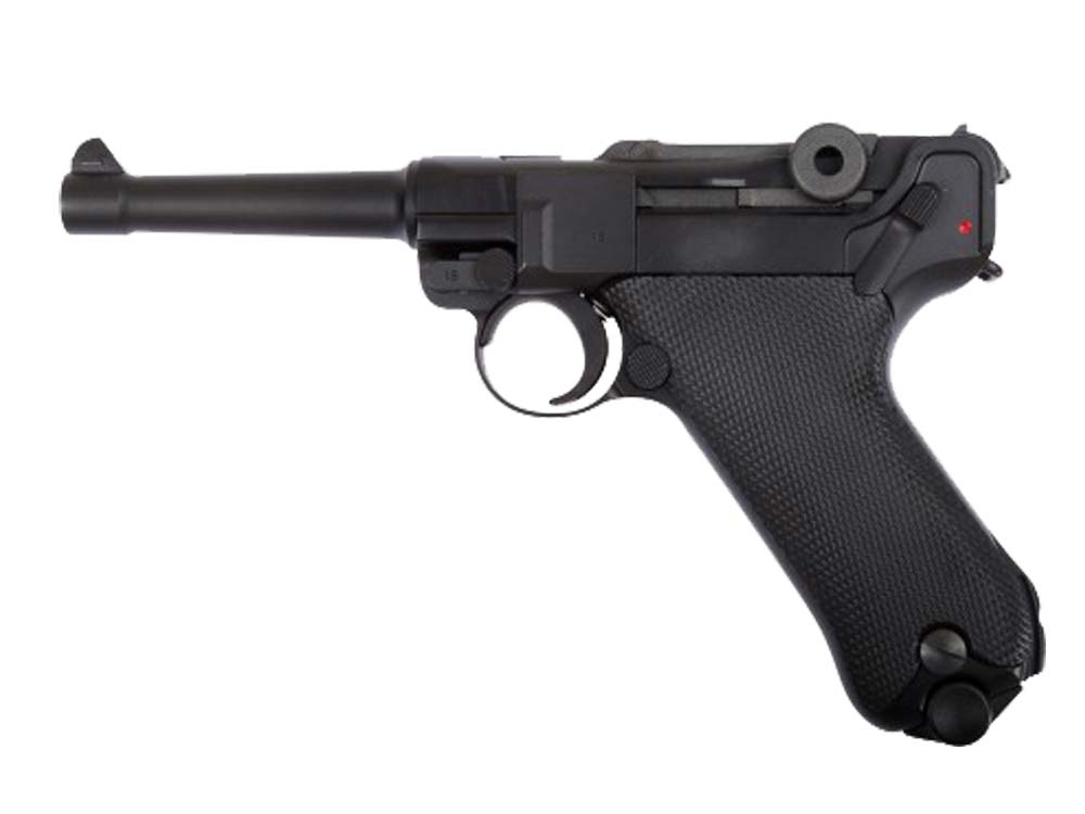 WE Luger P08 4" Full Metal GBB Pistol BK