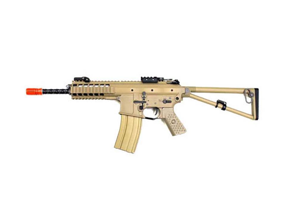 WE PDW 10 Inch TAN Open Bolt 6mm Co2 Blow Back Airsoft Rifles