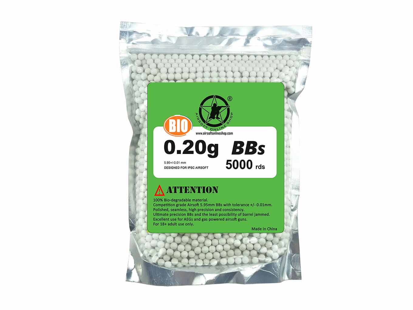 AOLS Airsoft Biodegradable BBs 6mm 0.20g 5000rds